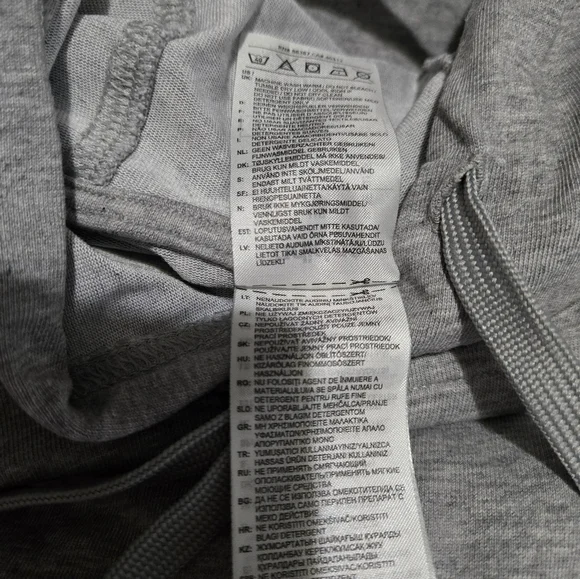 Medium Adidas Men's Heather Gray Hooded Pullover. - Picture 9 of 9